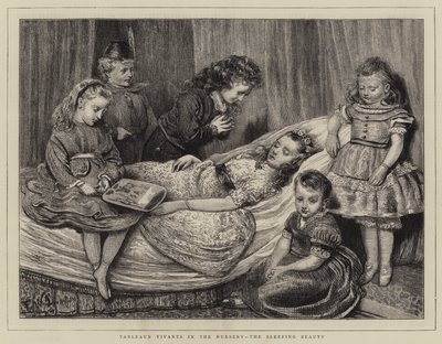 Tableaux Vivants i vuggestuen, Tornerose af Francis Wilfred Lawson